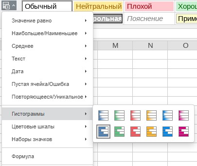 Условное форматирование