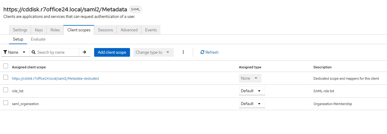 Настройка SSO в связке Р7-Диск SP и Keycloak IdP + MS AD LDAP