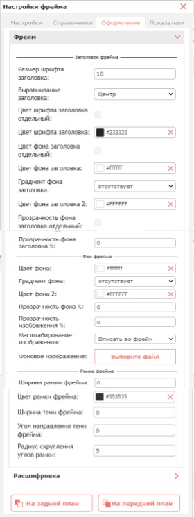 Оформление отдельного фрейма: заголовок, фон, рамка и режим «Отдельный»