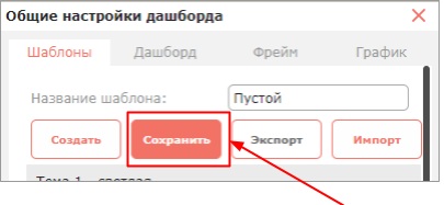 Шаблоны оформления дашборда: создание, экспорт и импорт