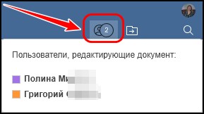 Индикация участников совместной работы