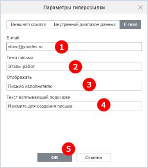 Добавление гиперссылок