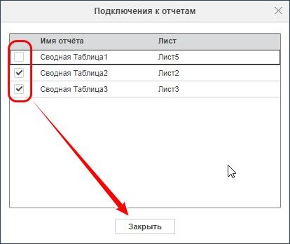 Редактирование срезов