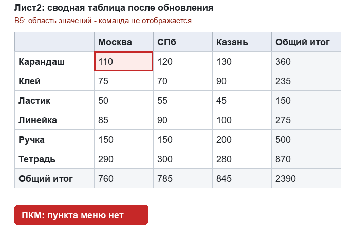 Руководство пользователя: плагин «Изменить значения строк в источнике сводной таблицы» (Р7-Офис)