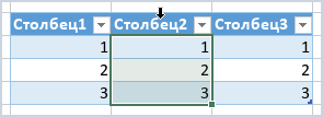 Выделение строк и столбцов