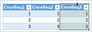 Выделение строк и столбцов