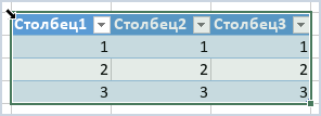 Выделение строк и столбцов