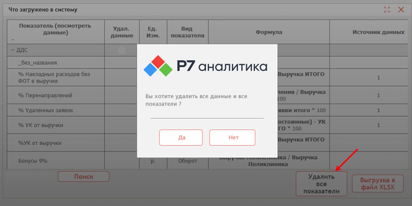 Просмотр загруженных данных