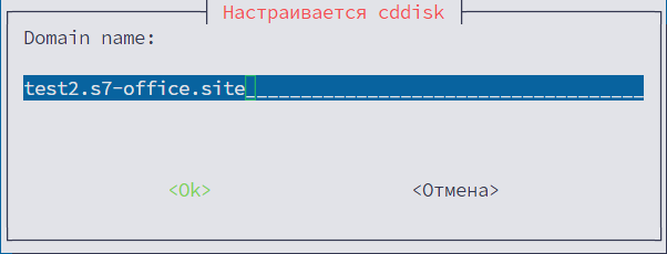 Указание доменного имени Domain name