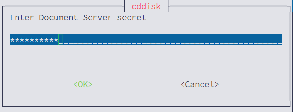 Ввод секрета Document Server secret (совпадающего со вторым сервером)