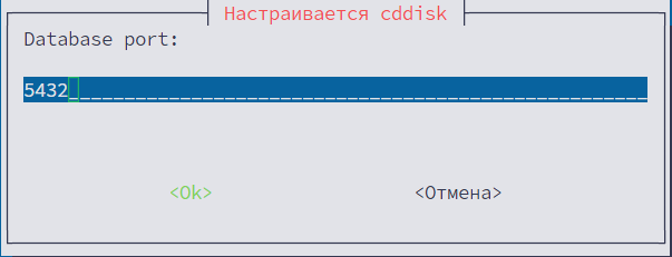 Указание порта СУБД PostgreSQL
