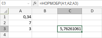 Функция НОРМОБР