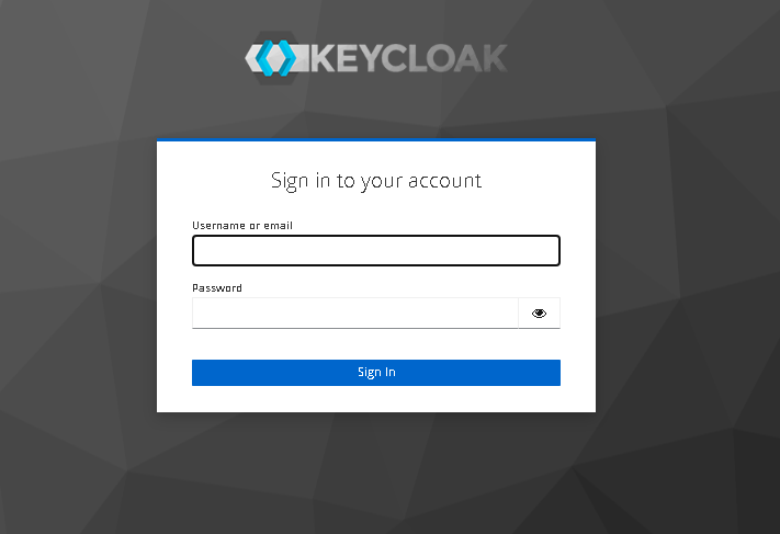 Форма входа в Keycloak IdP
