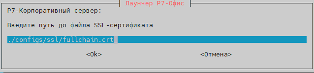 Необходимо указать путь до расположения сертификата и ключа (имена могут быть любыми)