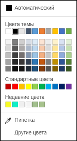 Настройка типа, размера, стиля и цветов шрифта