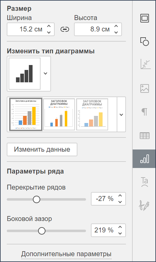Вставка диаграмм