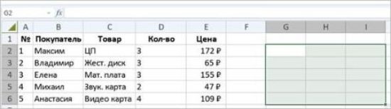 Выделение диапазона ячеек для отображения результатов
