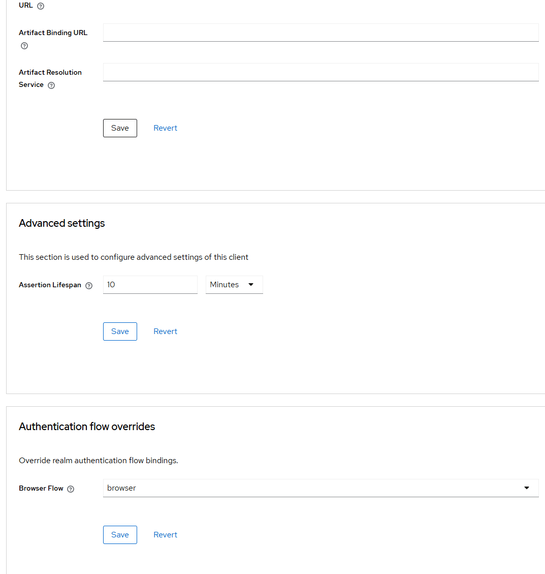Параметры «Advanced settings» и «Authentication flow overrides»