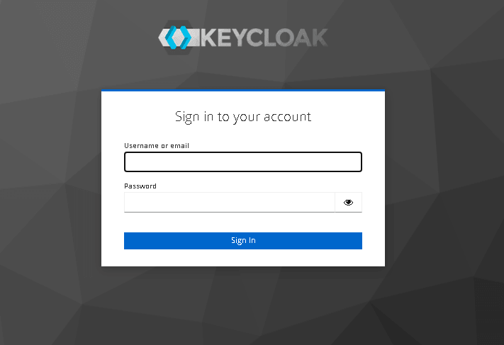 Форма авторизации «Sign in to your account» в Keycloak